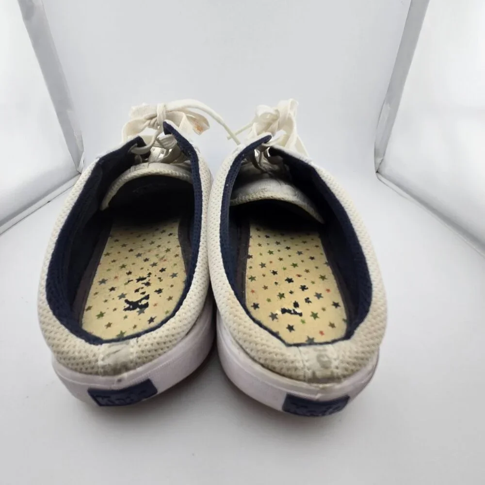 Keds White Leather Backless Mule Sneakers Women’s Size 8.5 Lace Up